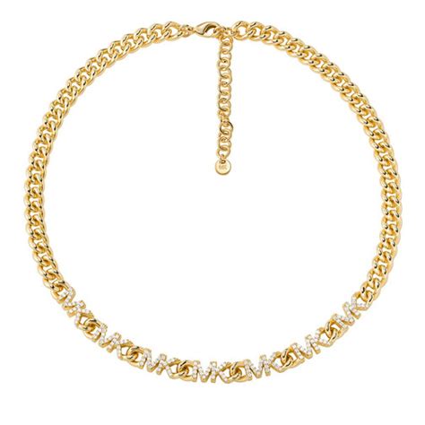 michael kors gold plated brass necklace|Michael Kors gold necklace for women.